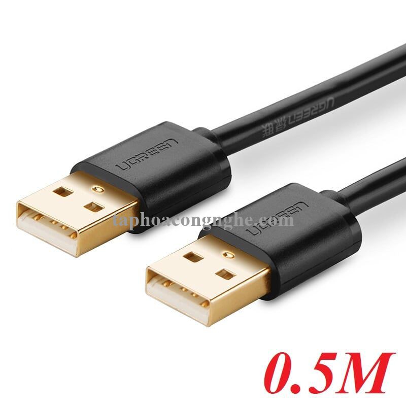 Ugreen 10308 0.5M màu Đen Cáp 2 đầu USB 2.0 vỏ nhựa PVC US102 30010308